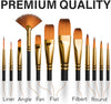 Professional 12-Piece Artist Paint Brush Set for Acrylic, Oil & Watercolor Painting